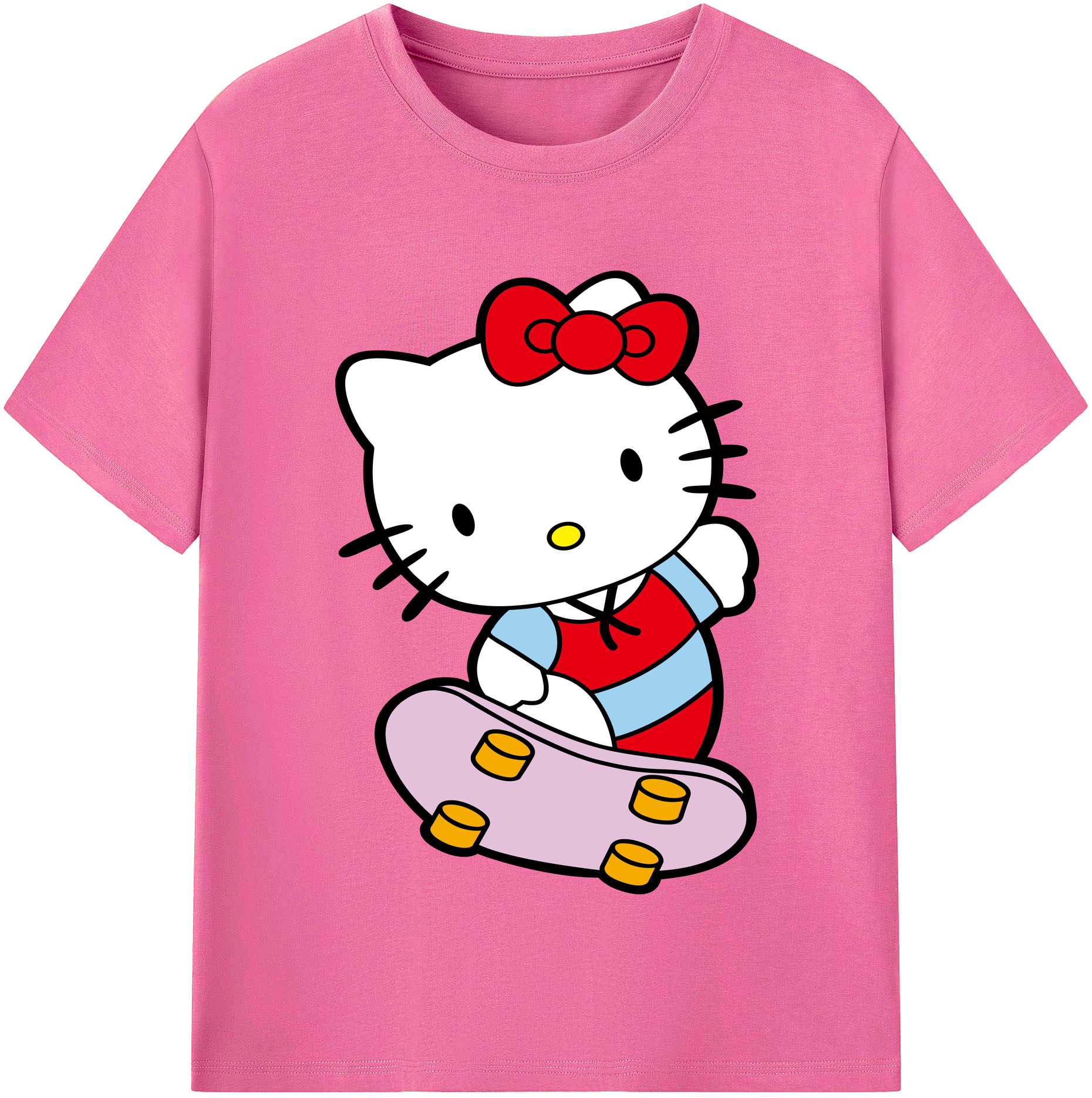 （画像用） Hello Kitty ハローキティ レディースカジュアルプリントTシャツ（綿100％）